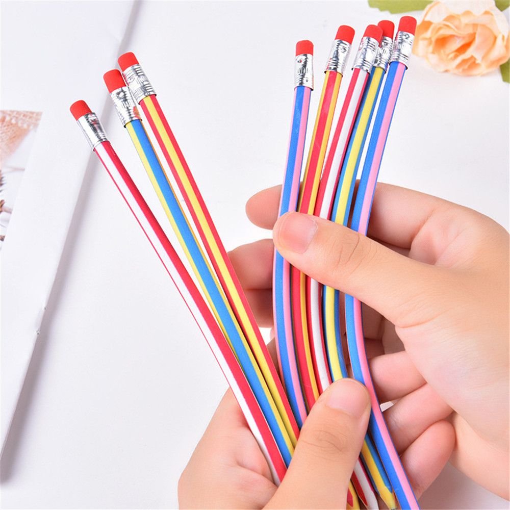 다채로운 매직 벤디 유연한 부드러운 연필 지우개, 학생 펜 카와이 학교 문구 사무실 쓰기 용품 아이 선물, 10 개